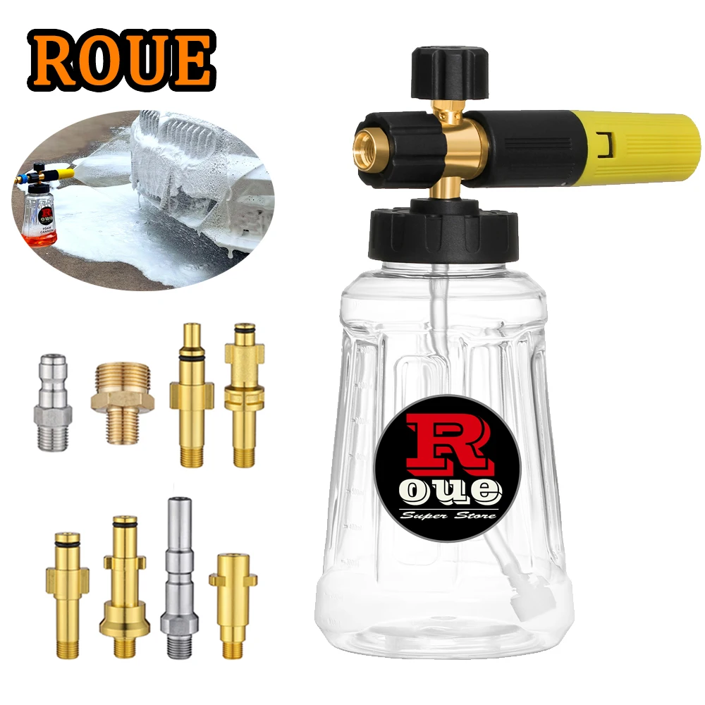 ROUE Car Wash Soap Foam Gun 1L Bottle High Pressure Snow Foam Lance Auto Cleaning Tools Foam