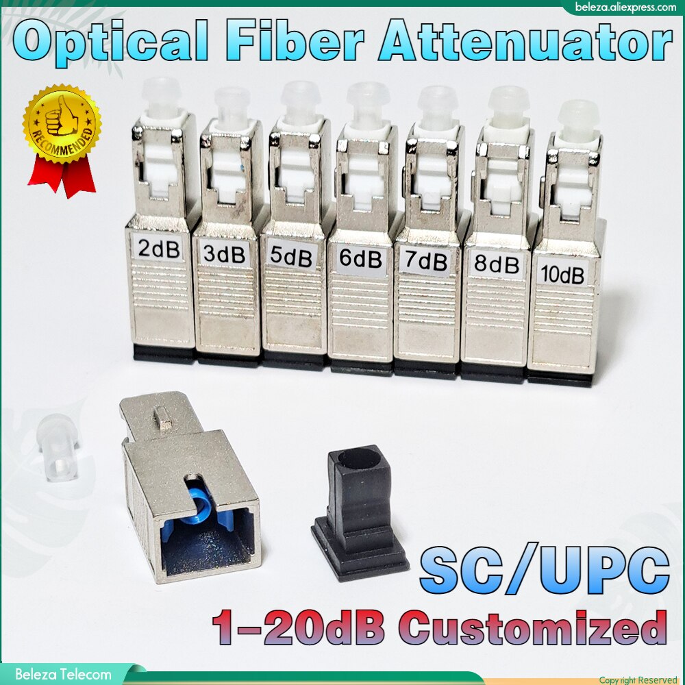SC/UPC Male to Female Simplex mode fiber optic Attenuator metal male Fiber Attenuator FTTH attenuator Adapter