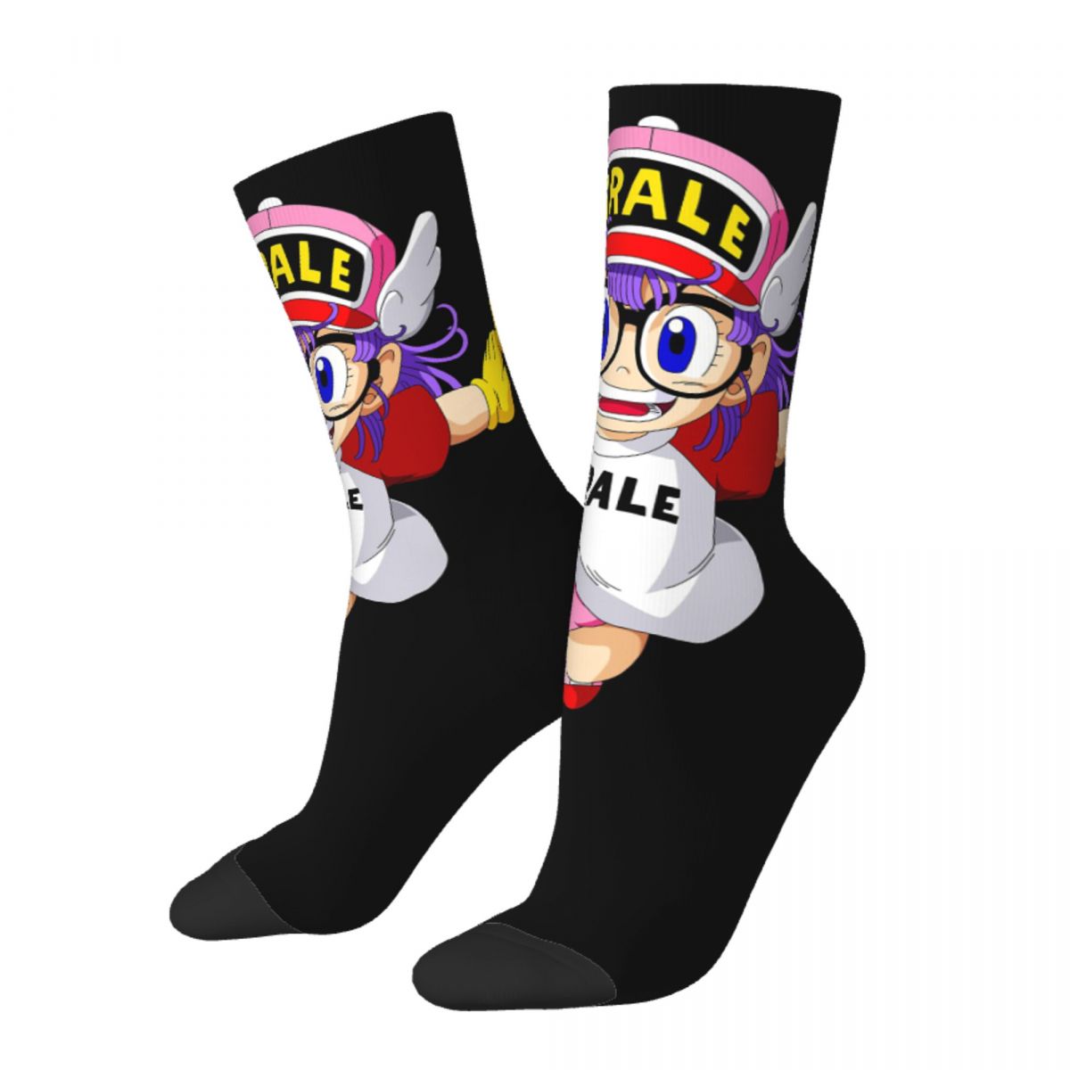 Happy Funny Men's Socks ARALE Classic Retro Harajuku Dr Slump Norimaki Arare Cartoons Anime Seamless Crew Sock Gift Printed