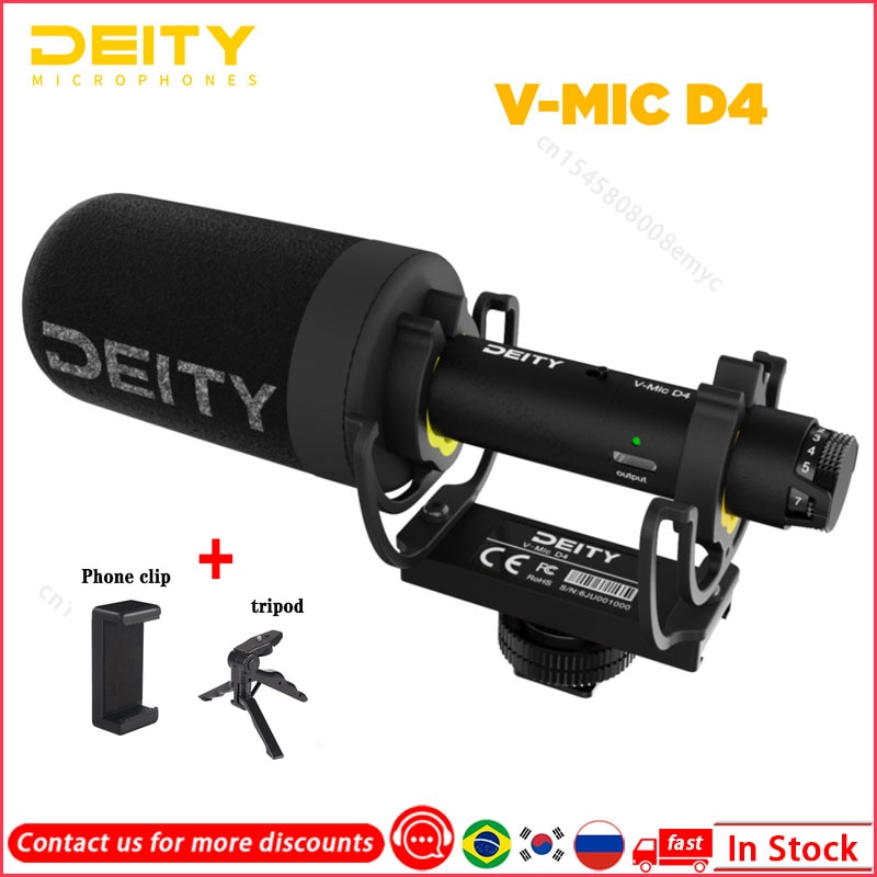 Deity V-Mic D4 Directional Shotgun Microphone low noise Condenser Recording Microfone for DSLR IpadOS Computers Smartphones