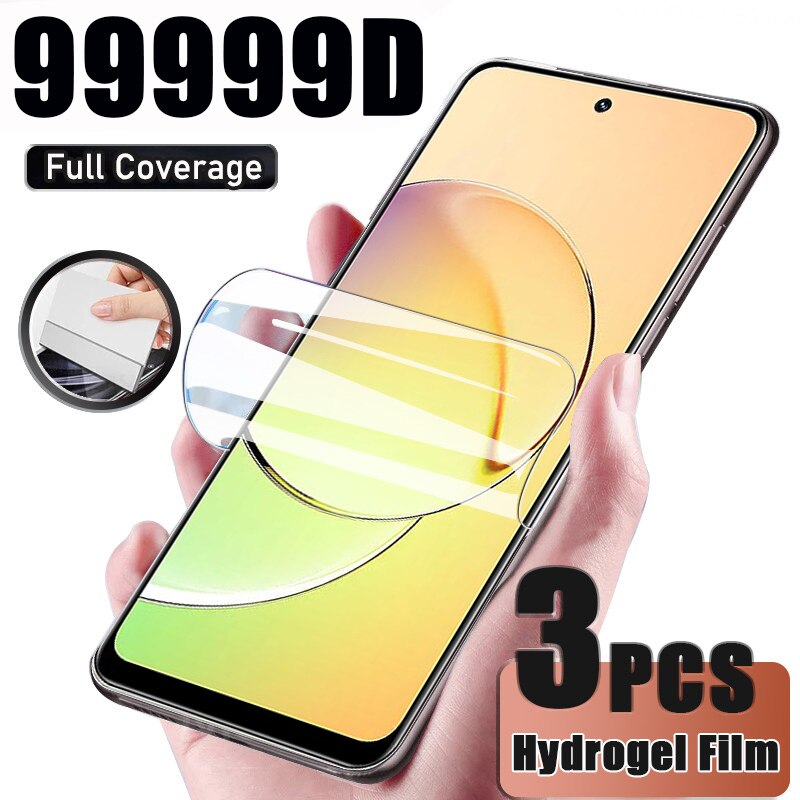 1-3Pcs Full Cover Hydrogel Film for Realme 10 9 9i Q5 Q3S C30 C31 C33 C35 C25S Screen Protector for Realme GT Neo 5 3 2t GT2 Pro