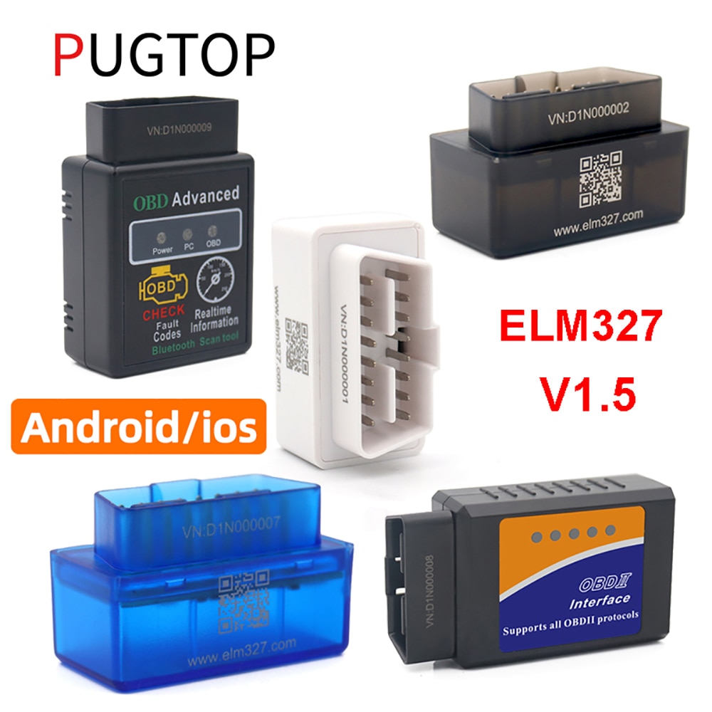 Bluetooth OBD Car Diagnostic Tool ELM327 Latest Version V2.1 V1.5 OBD2 Scanner Code Reader Tool MINI ELM 327 For Android IOS