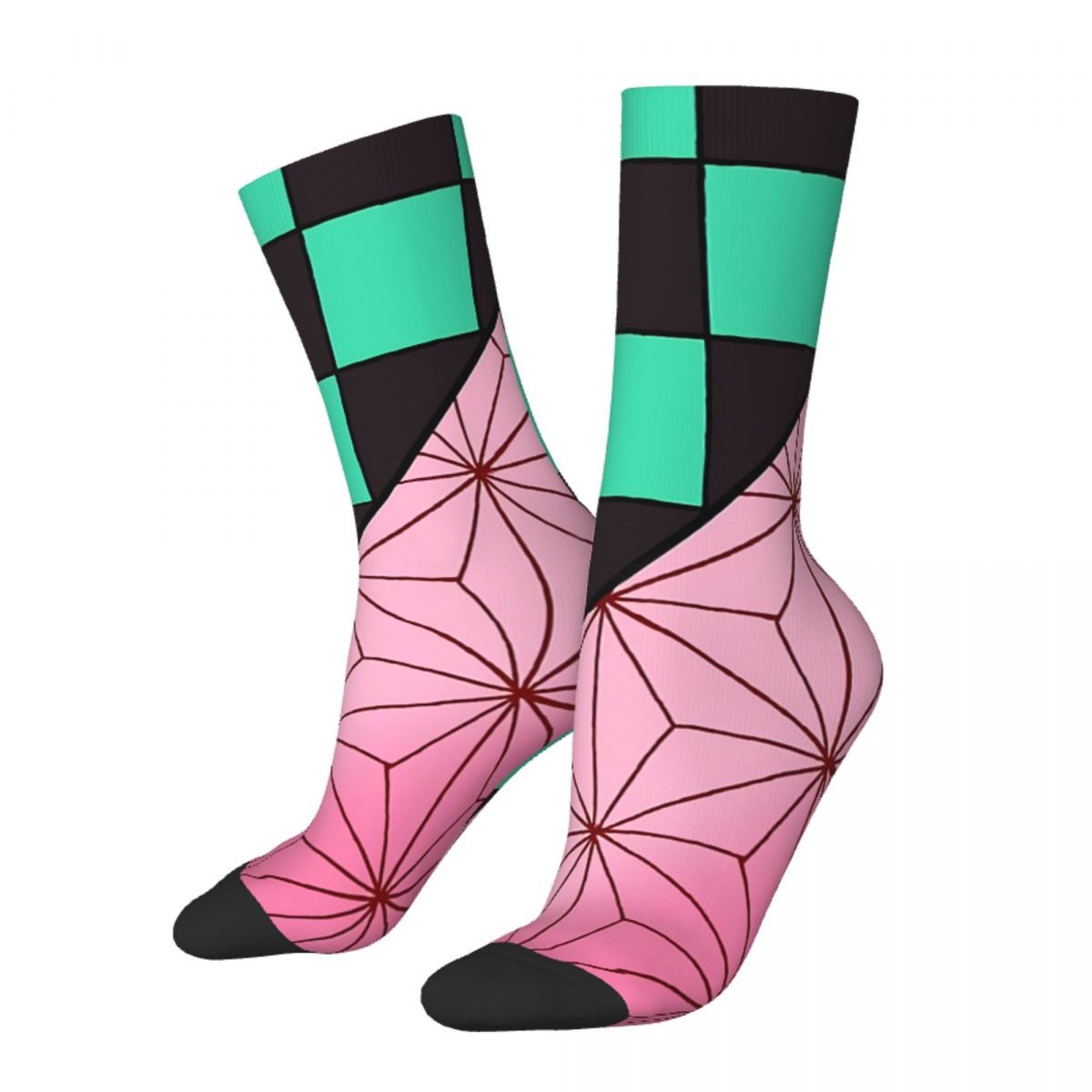 Funny Men's Socks Demon Slayer Retro Harajuku Hip Hop Seamless Crew Crazy Sock Gift Pattern Printed
