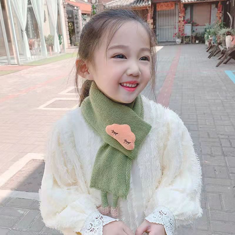 Autumn Winter Soft Plush Children Scarf Cute Cartoon Girl Baby Thick Warm Scarf Outdoor Kids Neckerchief Baby Accessories