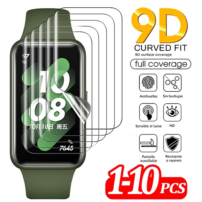 1-10PCS Soft Hydrogel Film for Huawei Band 7 9D Curved Screen Protective Film for Huawei Honor Band 6 Smart Wristband Not Glass