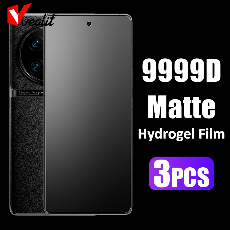 3Pcs Full Curved Matte Hydrogel Film for Vivo X90 X80 X70 X60 Pro Plus Screen Protector iQOO 10 9 8 Pro V25e Y35 T2X Not Glass