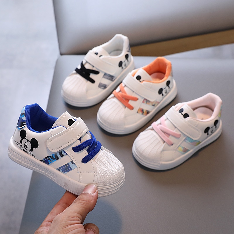 Disney Baby Sneakers Mickey Mouse Baby Boy Girl Brand Children Sneaker Mickey Mouse Kids Sports Shoes Toddler Walking Shoes