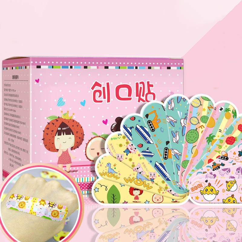120pcs Cartoon Animal Band Aid Strips Waterproof Adhesive Bandages First Aid Emergency Kit Wound Plaster Patches for Kids