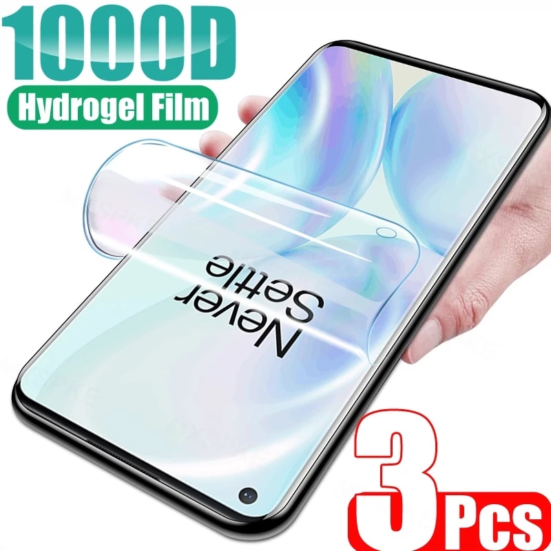 3Pcs Screen Protector For OnePlus 10 9 7T 8 7 Pro 6 6T 5T 3T Nord2 Hydrogel Film For OnePlus 9R 9RT Nord CE 2 Lite N10 5G N100