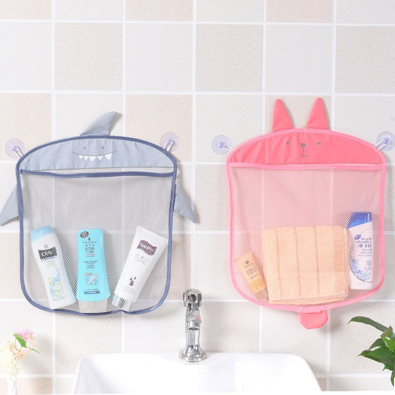 Baby Bathroom Mesh Bag Sucker Design for Bath Toys Bag Kids Basket Cartoon Animal Shapes Cloth Sand Toys Storage Net Bag 2022