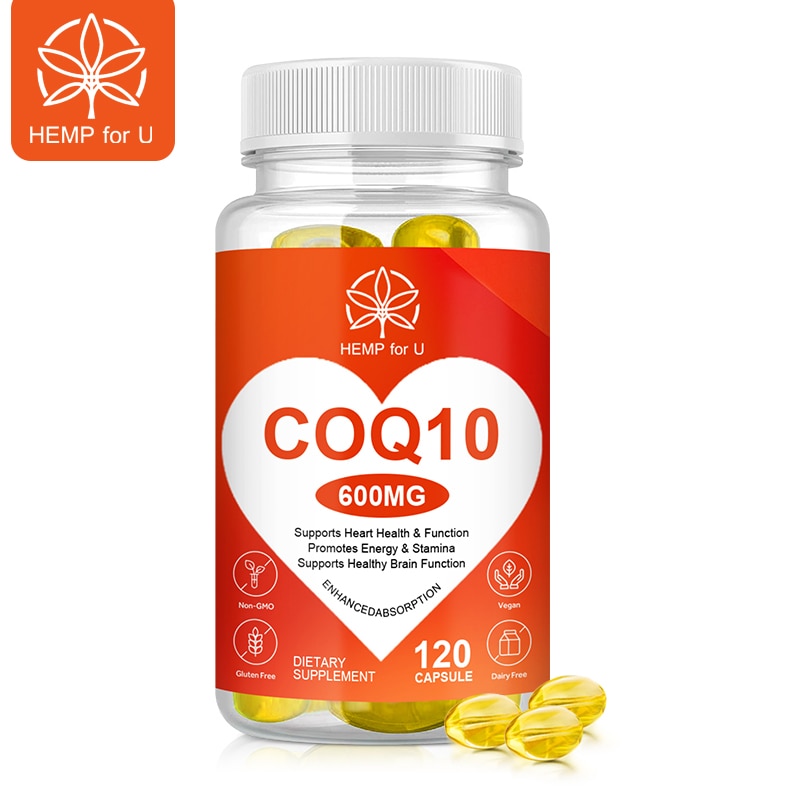 600mg Organic Ultra High Absorption COQ10 Capsules Coenzyme Q10 Promotes Cardiovascular&Heart Health Provides Energy Health 