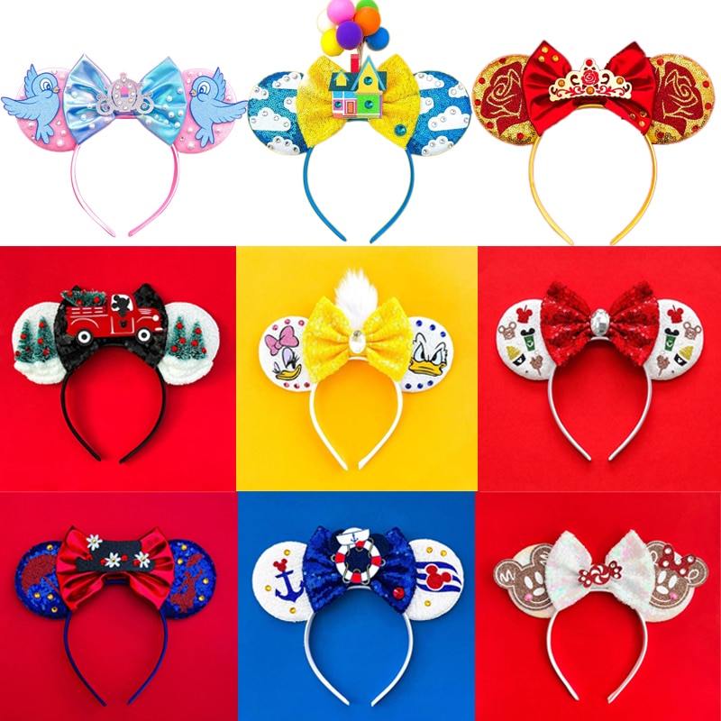 2023 Festival Party Mickey Mouse Ears Headband For Kids Christmas Santa Claus Fawn Hairband Kids Party Hair Accessories