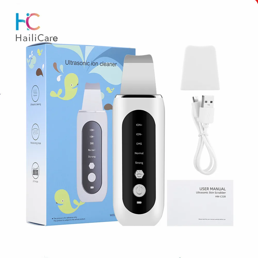 Ultrasonic Skin Scrubber EMS Microcurrent Shoveling Machine Blackhead Remove Deep Face Cleaning