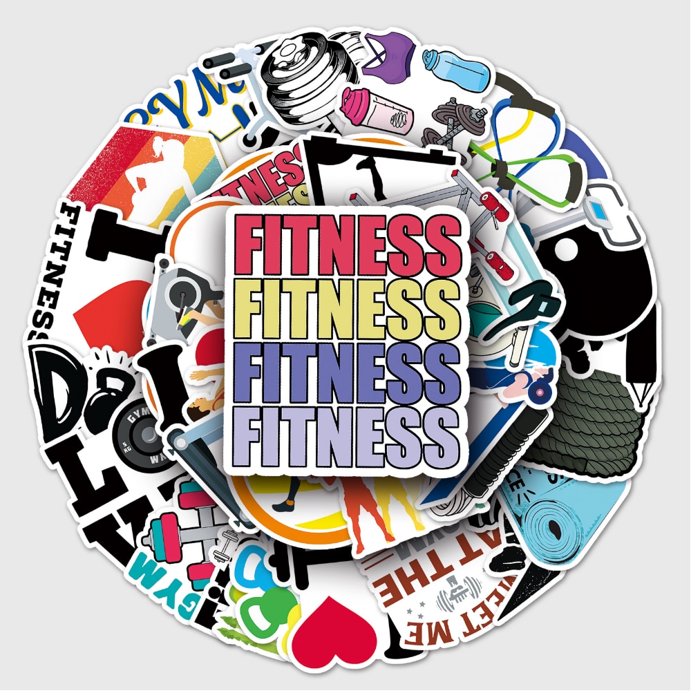 10/50Pcs Inspirational Fitness Graffiti Sticker Decals DIY Water Bottle Motorcycle Laptop GYM Cool Sticker for Kid Toys