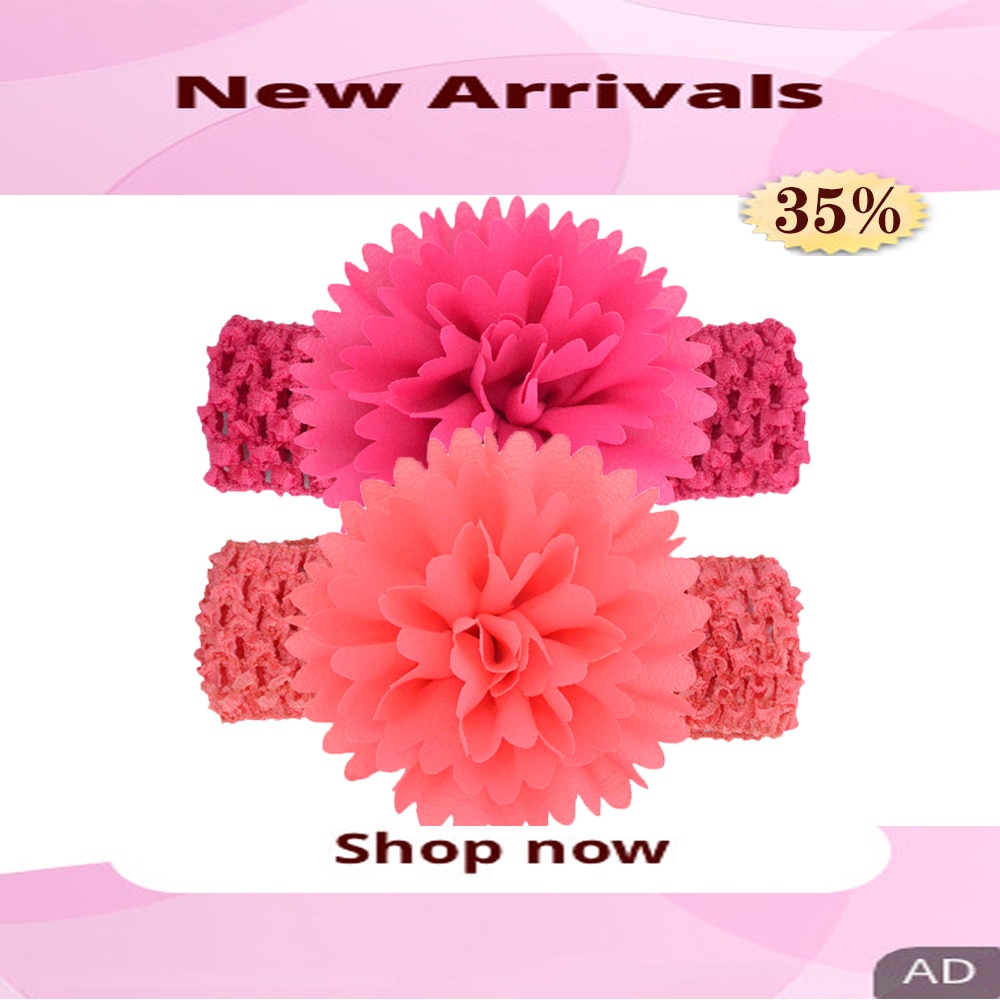 Baby Girls Fashion Chiffon Flower Hairband Toddlers Kids Infants Crochet Weave Headband Newborn Elastic Handmade Headwear