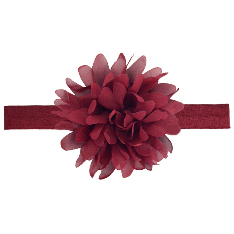 Children's headband Snow fabric flower with elasticated hairband Baby's headdress solid colour hair accessories