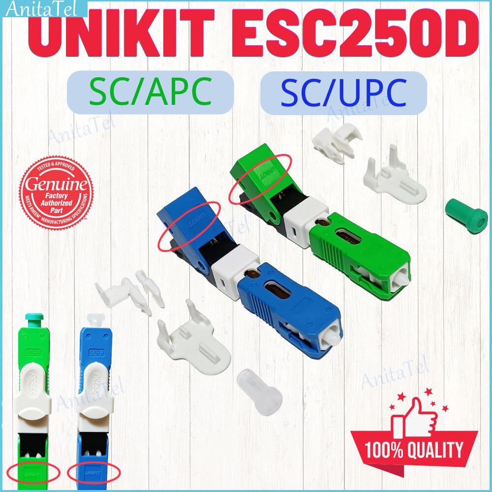 10/20/30/40/50pcs UNIKIT ESC250D SC APC SC UPC Single-Mode FTTH Optical Quick Connector SM Fiber Optic Fast Connector SC APC/UPC