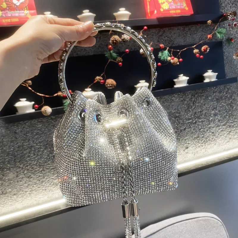 purses and handbags bags for women luxury Designer bucket clutch purse evening banquet bag Crystal