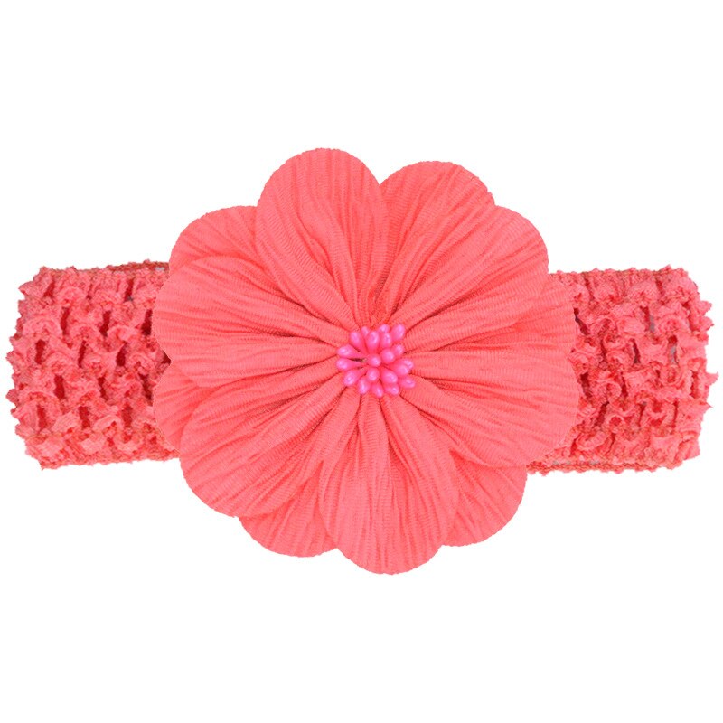 FBE CDG Children's Hair Accessories Bark Pattern Ruffled Fabric Flower Knitted Silk Crochet Hairband Baby Headband