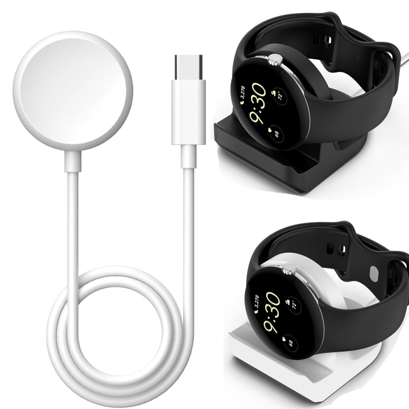 Type C Smartwatch Dock Charger Adapter Magnetic USB Charging Cable Base Cord Wire for Google Pixel Watch Smart Watch Accessories