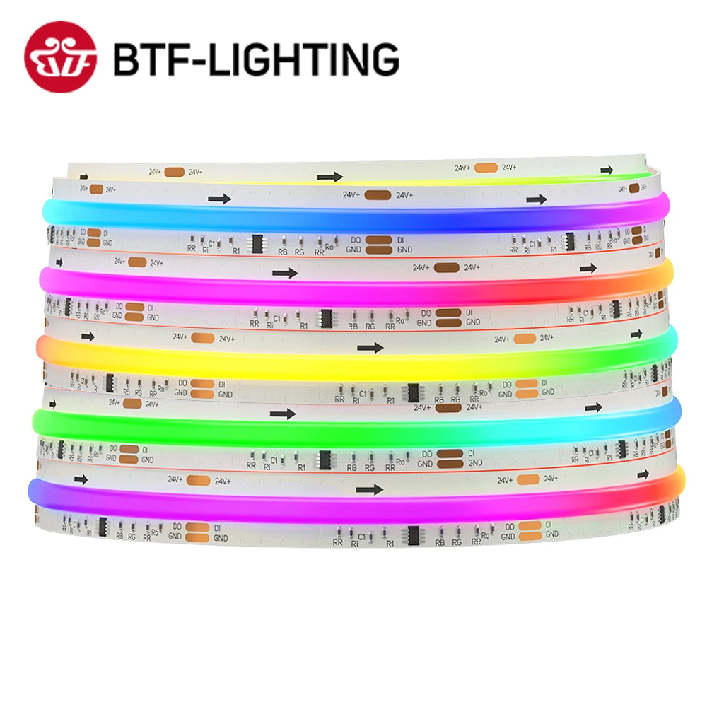 FCOB SPI RGB IC LED Light Strip WS2811 Addressable 720 630 LEDs Dream Color DC12V 24V WS2812B High