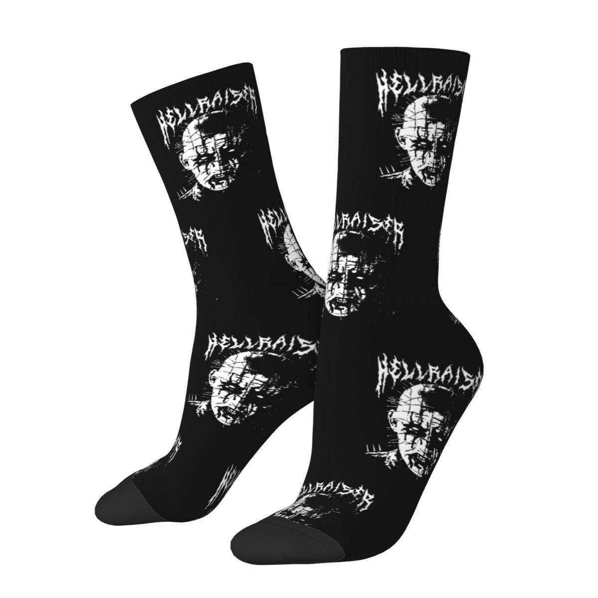 New Men's Socks Harajuku Black Metal Pinhead Hellraiser Sock Halloween Horror Movie Sport Stockings Spring Summer Autumn Wi