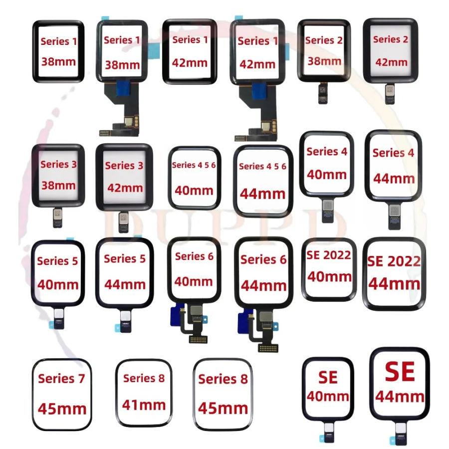 Touch Screen Digitizer Glass Lens Panel For Apple Watch Series SE 1 2 3 4 5 6 7 8 38mm 42mm 40mm