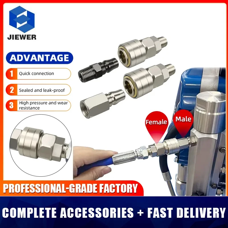 Airless Straight Hose Swivel Connector Universal 360 Quick Joint Fittings Air Hose Quick Coupler