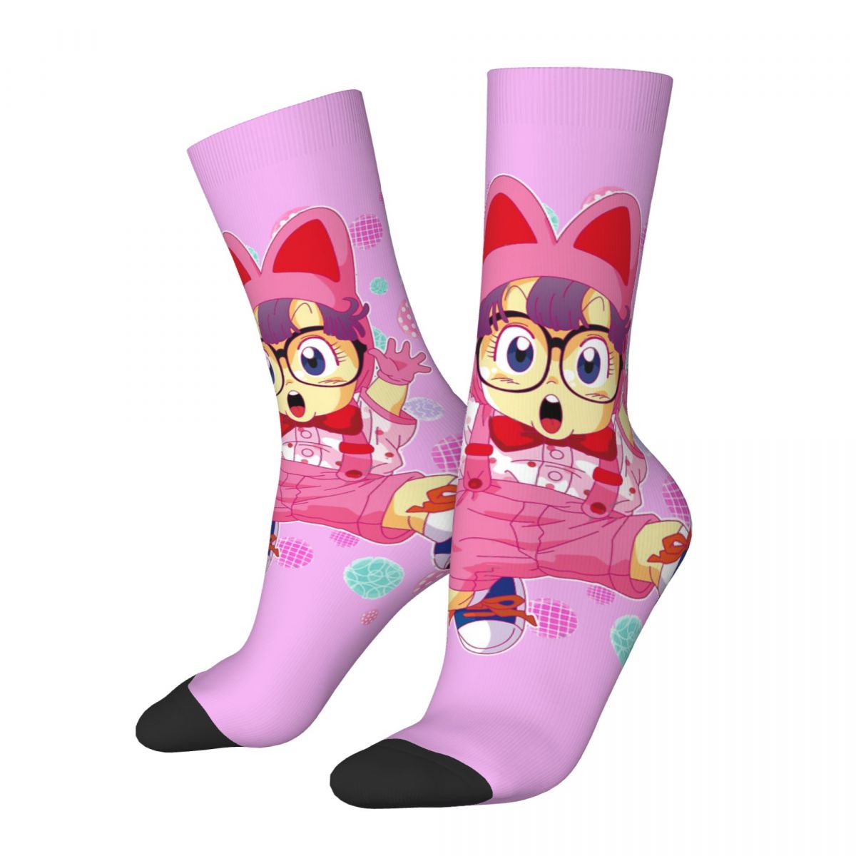 Men's compression Socks Arale And Poop Pattern Vintage Harajuku Dr Slump Japanese Manga Hip Hop Novelty Casual Crew Crazy S