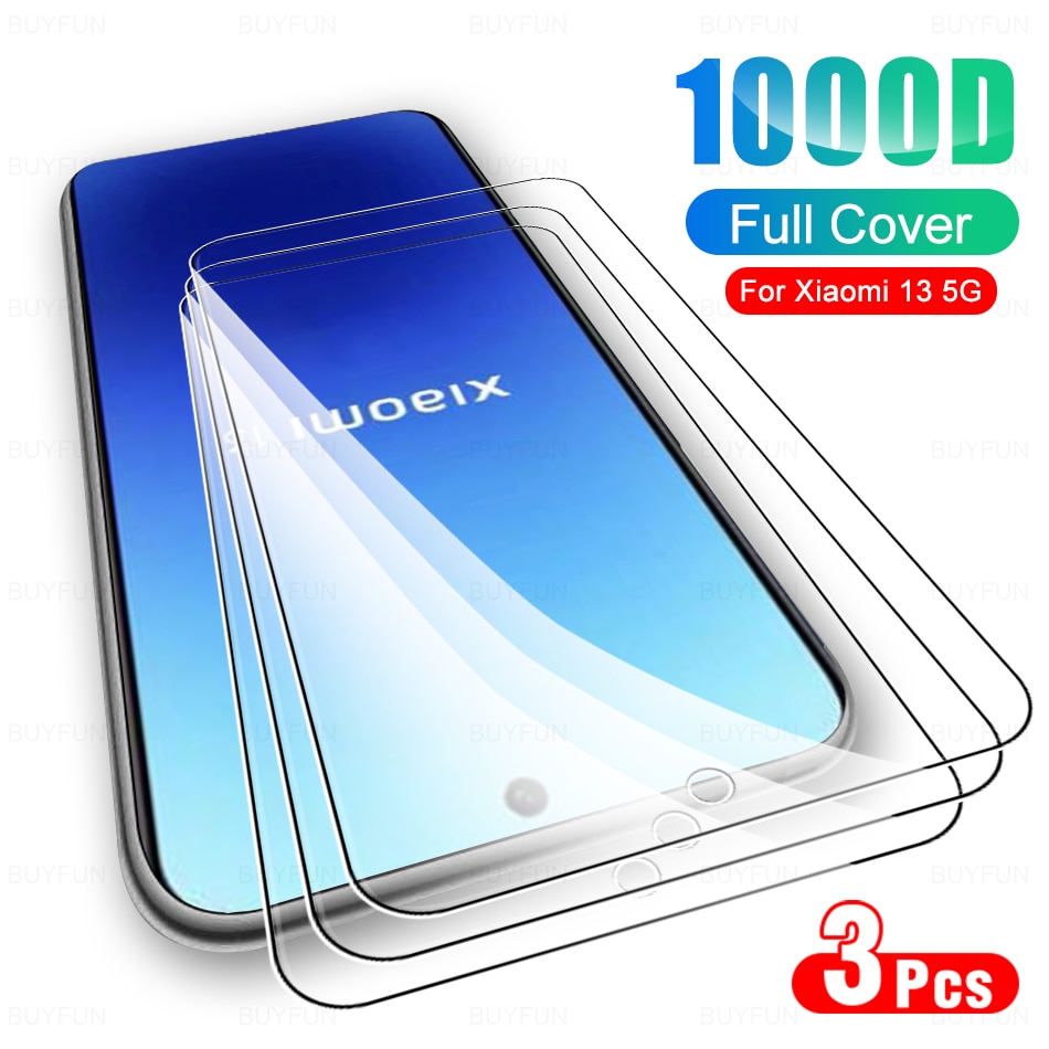 3pcs 100D Tempered Glass Screen Protector For Xiaomi 13 Protection Glass For Xiaomi13 Xiomi Xaomi Mi 13 Mi13 5G 6.36''