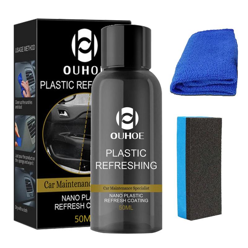 50ml Auto Detailer Plastic Parts Renovator Agent Interior Plastic Restore For Car Leather Seat Cleaner Dashboard Remove Stains