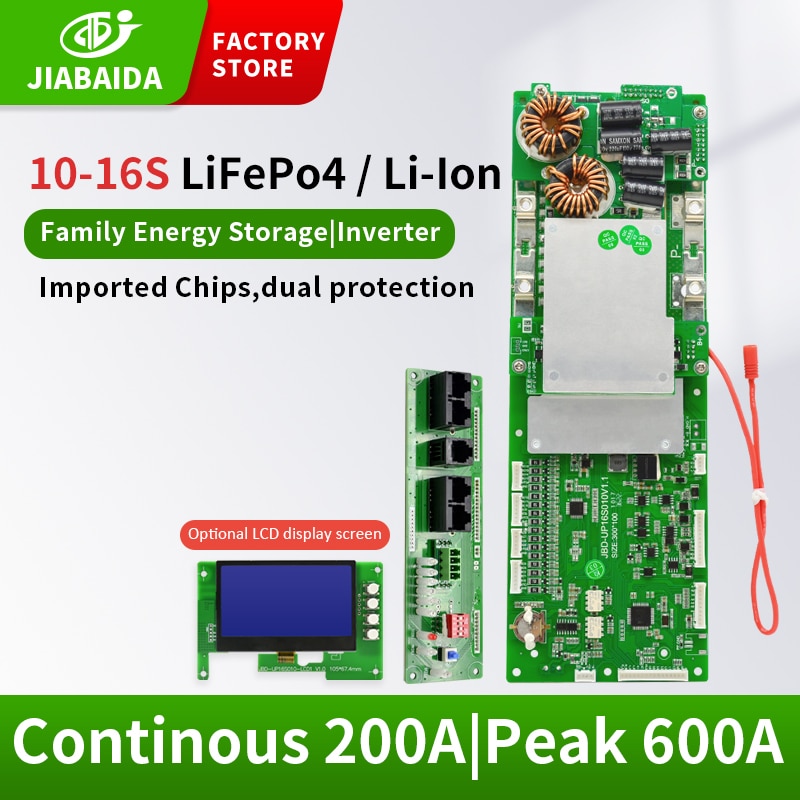 JBD Energy Storage Smart BMS 16S LiFePo4 100A Balance Board 6 NTCs With RS485 CAN Buzzer Switch Function Current Limiting Module