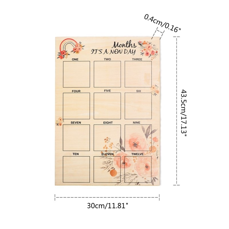 Infant Shower Gift Milestone Photo Props Card Monthly Card Baby First Year Life Marker Baby Growth Record Milestone Card