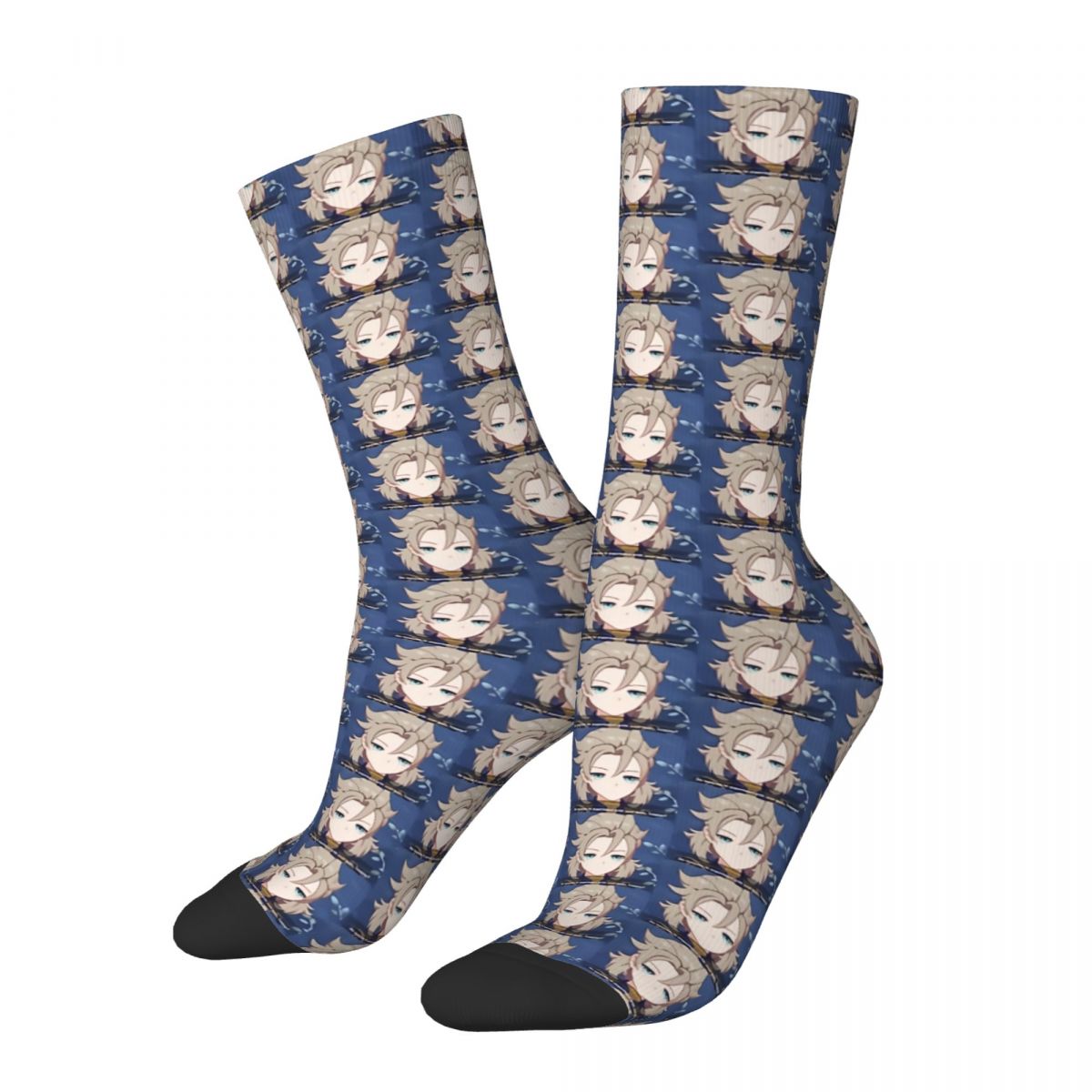 Albedo Smug Genshin Impact Kawaii Drawstring Socks Shopping Cartoon Pattern Socks harajuku Men Happy hip hop