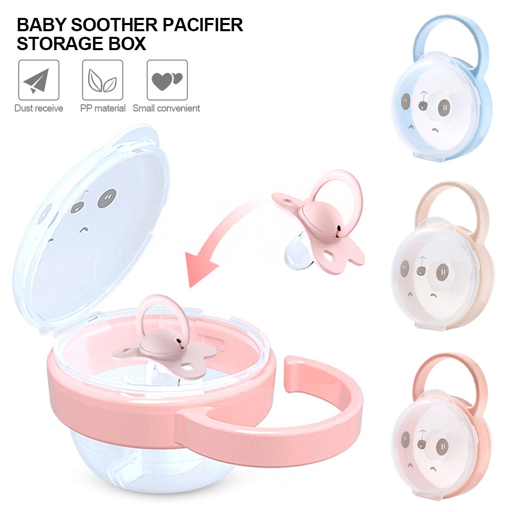 Baby Pacifier Box Pacifier Clip Safe PP Plastic Soother Container Holder Box Portable Cartoon Pacifier Storage Box Nipple Case