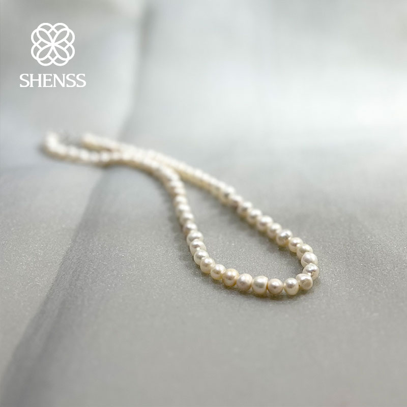 High Quality S925 Standard Silver Buckle Natural Freshwater Pearl NecklaceFor Women Wedding Gift Jewelry