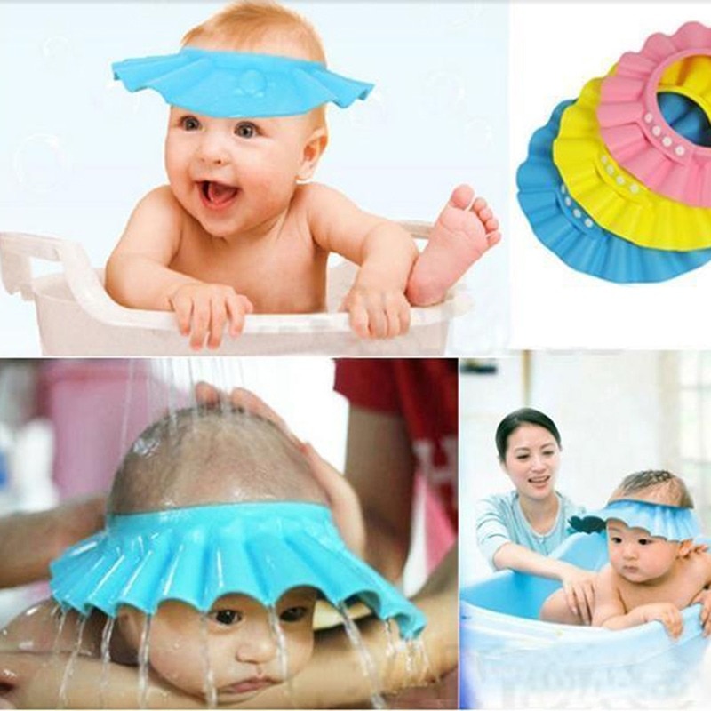 Safe Shampoo Shower Bathing Bath Protect Soft Cap Hat For Baby Wash Hair Shield Babies Children Bathing Shower Cap Hat Kids