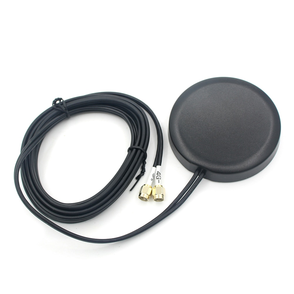 4G LTE GPS 2-in-1 Cabinet Antenna Omnidirectional Positioning Outdoor Waterproof Car Navigator Aerial Receiver SMA Male 3M Cable