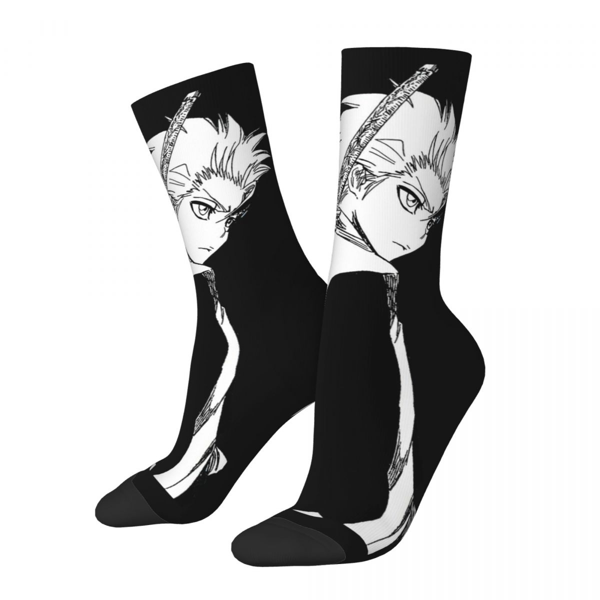 Hip Hop Retro Hitsugaya-1 Crazy Men's compression Socks Unisex BLEACH Manga Harajuku Pattern Printed Funny Happy Crew Sock