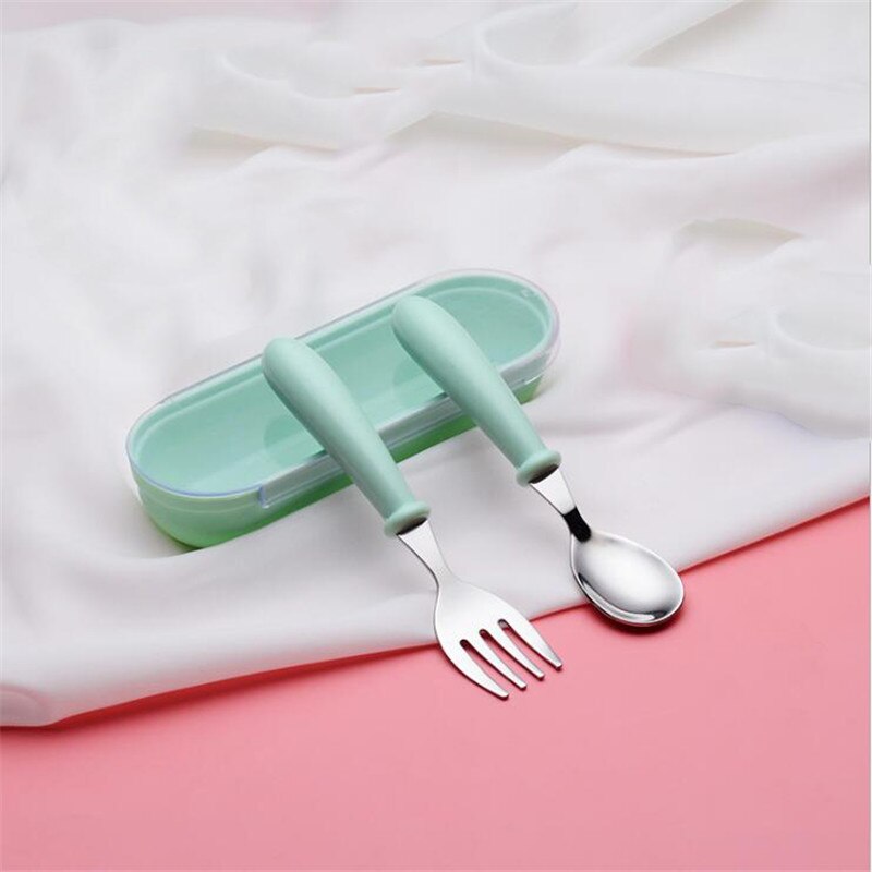 Baby Gadget Baby Cutlery Children's Tableware Cutlery Baby Food Feeding Spoon Fork Three Styles Optional New Children'