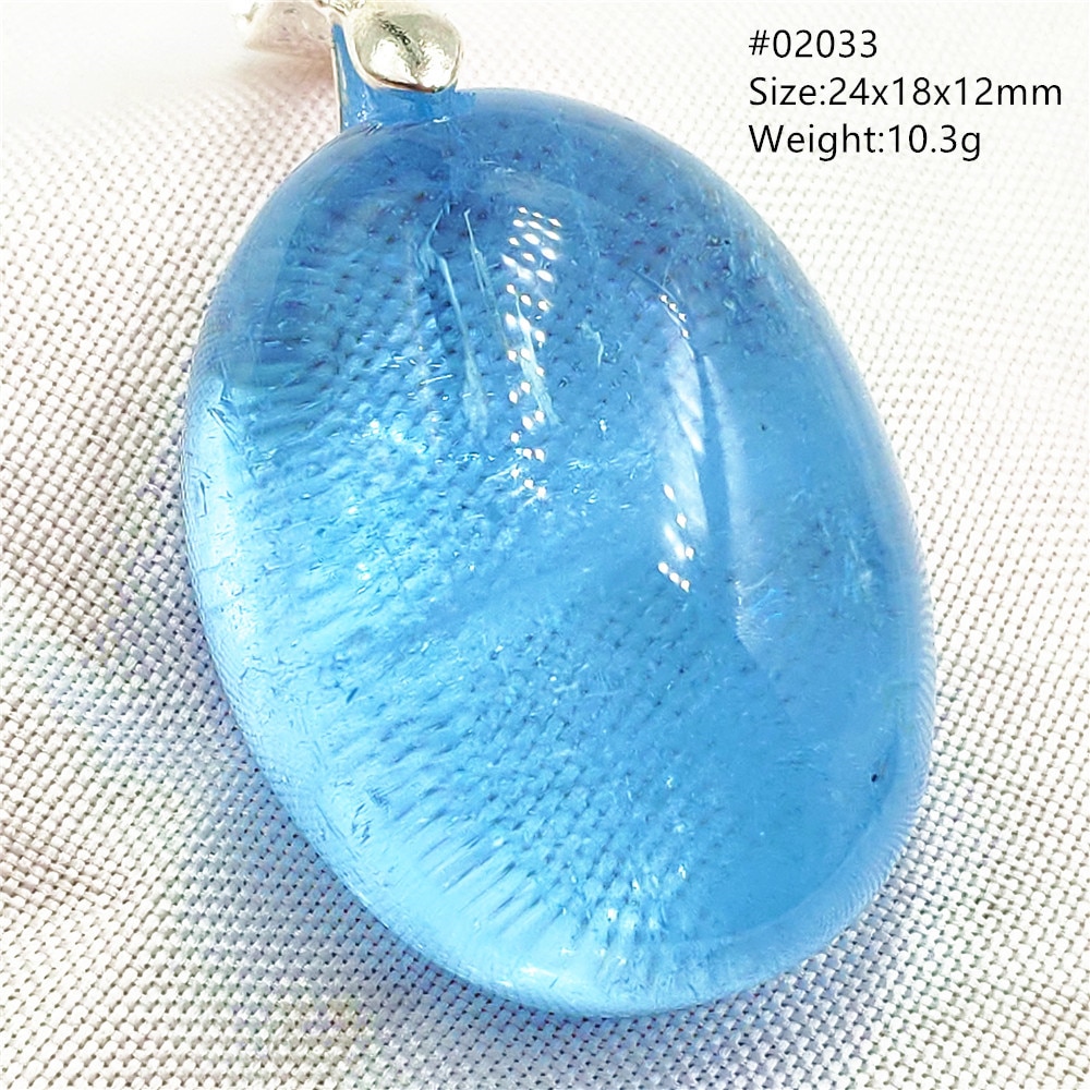 Natural Blue Topaz Quartz Oval Beads Pendant Necklace Rare Women Men Topaz Fashion Pendant Jewelry AAAAA