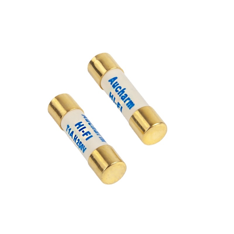 1pcs Gold-plated Aucharm fuse tube hifi fever grade silver fuse silver alloy CD turntable amplifier AMP Post-amp 5x20mm 6x32mm