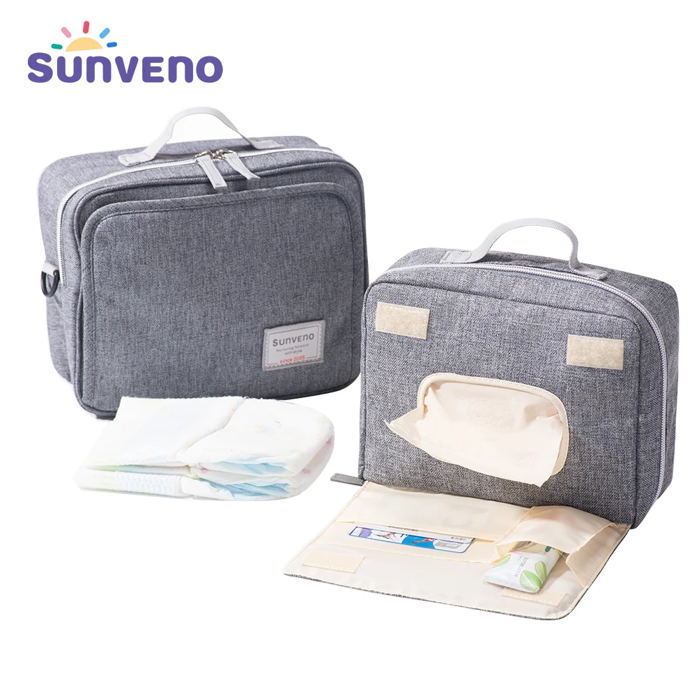 Sunveno Baby Diaper Bags Maternity Bag for Disposable Reusable Fashion Prints Wet Dry Diaper Bag for