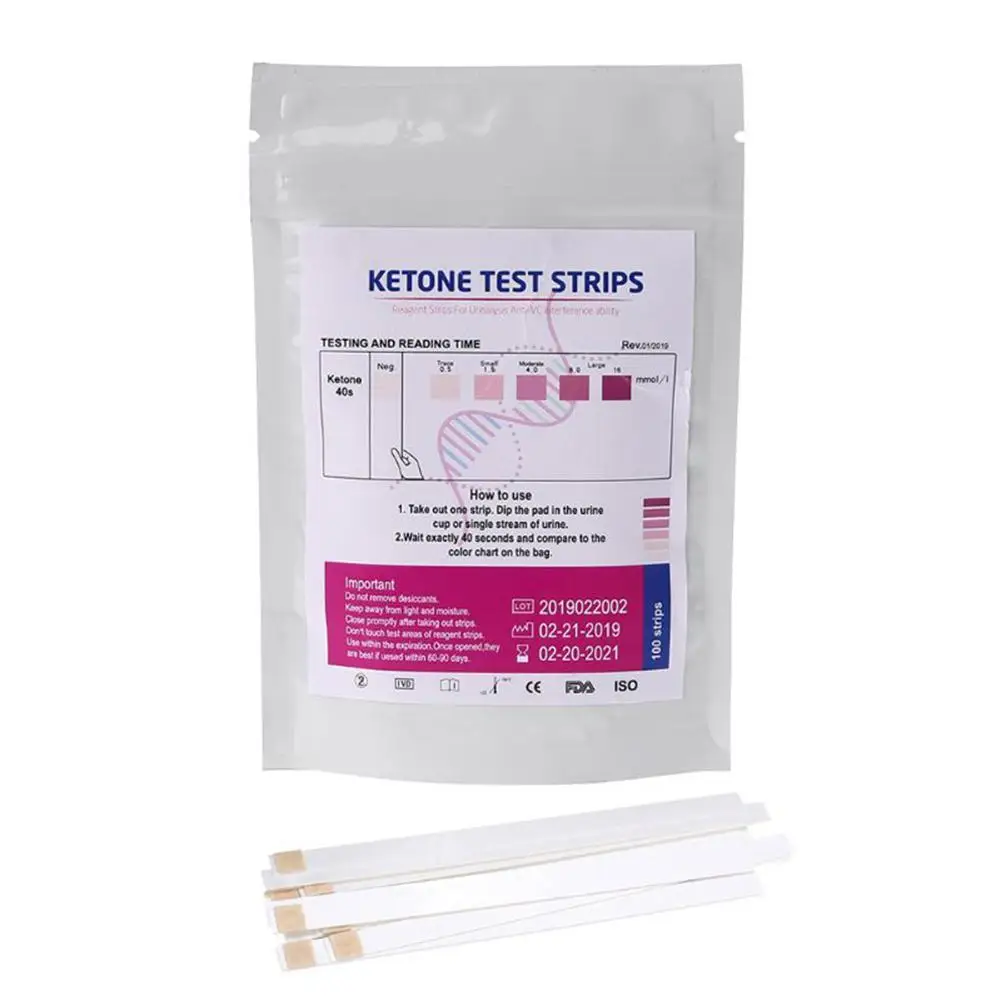 100pcs Urinary Ketone Strips Urine Analysis Keto Strips Healthy Diet Body Tester For Test Body Fat