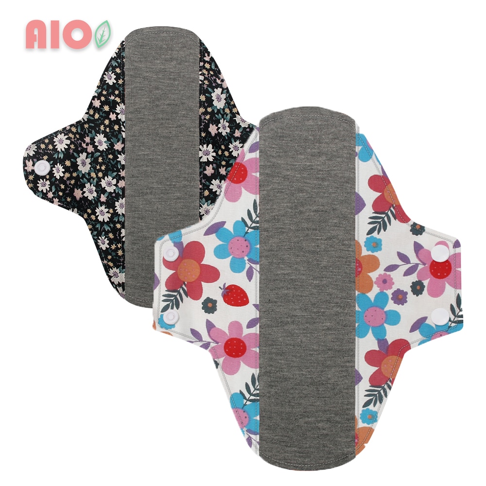 [AIO] Washable Menstrual Pads Colored Cotton Reusable Sanitary Napkin Menstrual Ecological Cloth Nursing Pads Ldyllic Style S+M