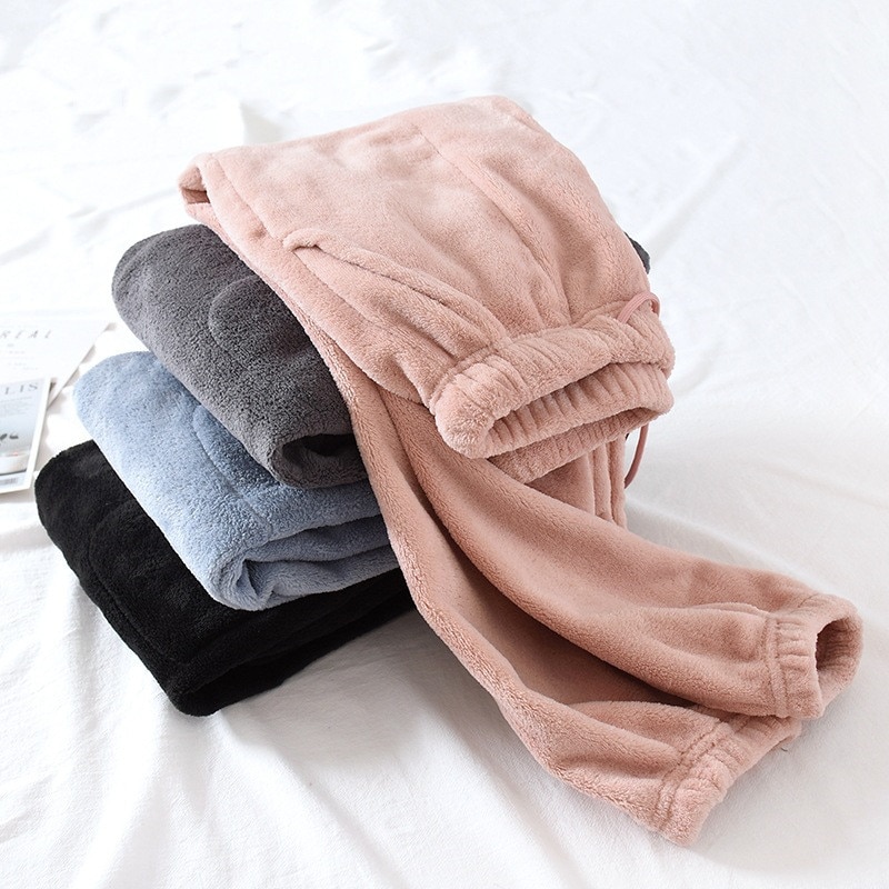 Casual Sleepwear Women's Trousers Spring Autumn Pajamas Pants Coral Velvet Household Pant Winter Ladie's Home Pantalon