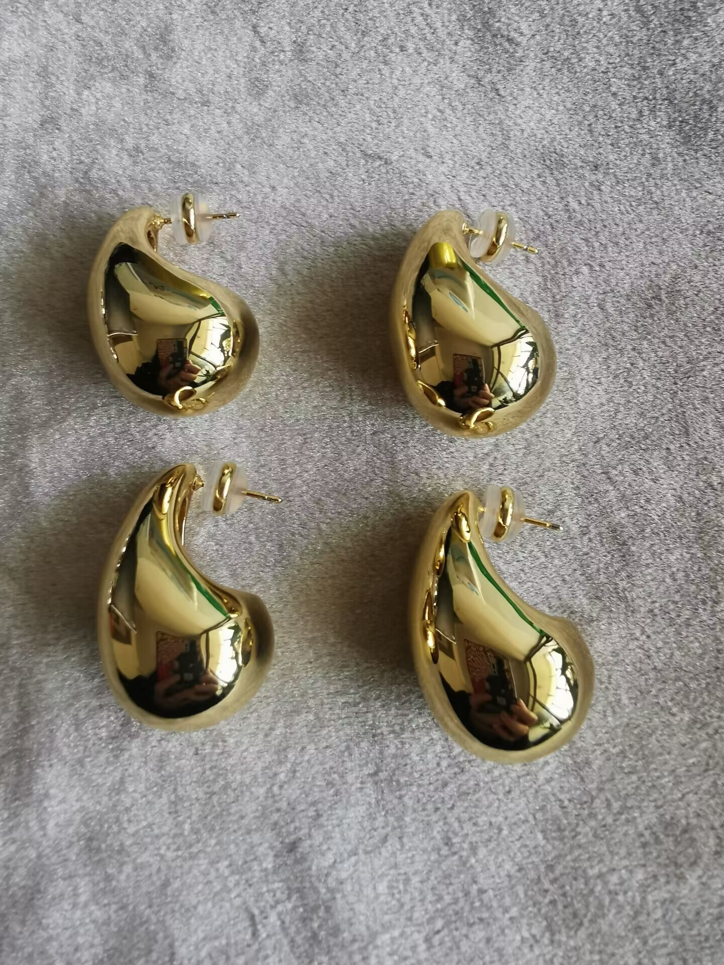 Brass Water Drop Half Empty Stud Earrings Women Jewelry Punk Party T Show Gown Runway Trendy Korean Japan Israel Style INS