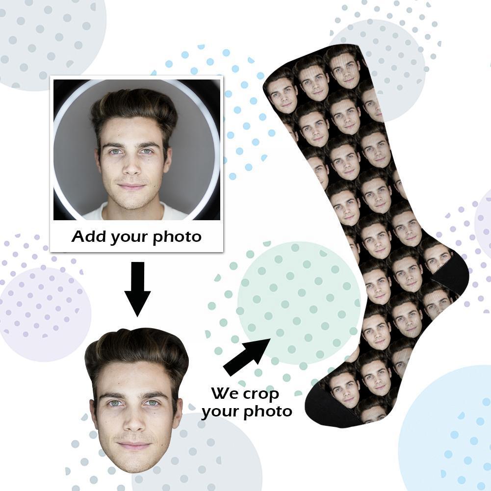 Personal Customized Avatar Printed Socks for Men Women Fashion Funny Cotton Long Socks for Children DIY Design Compression O2S5
