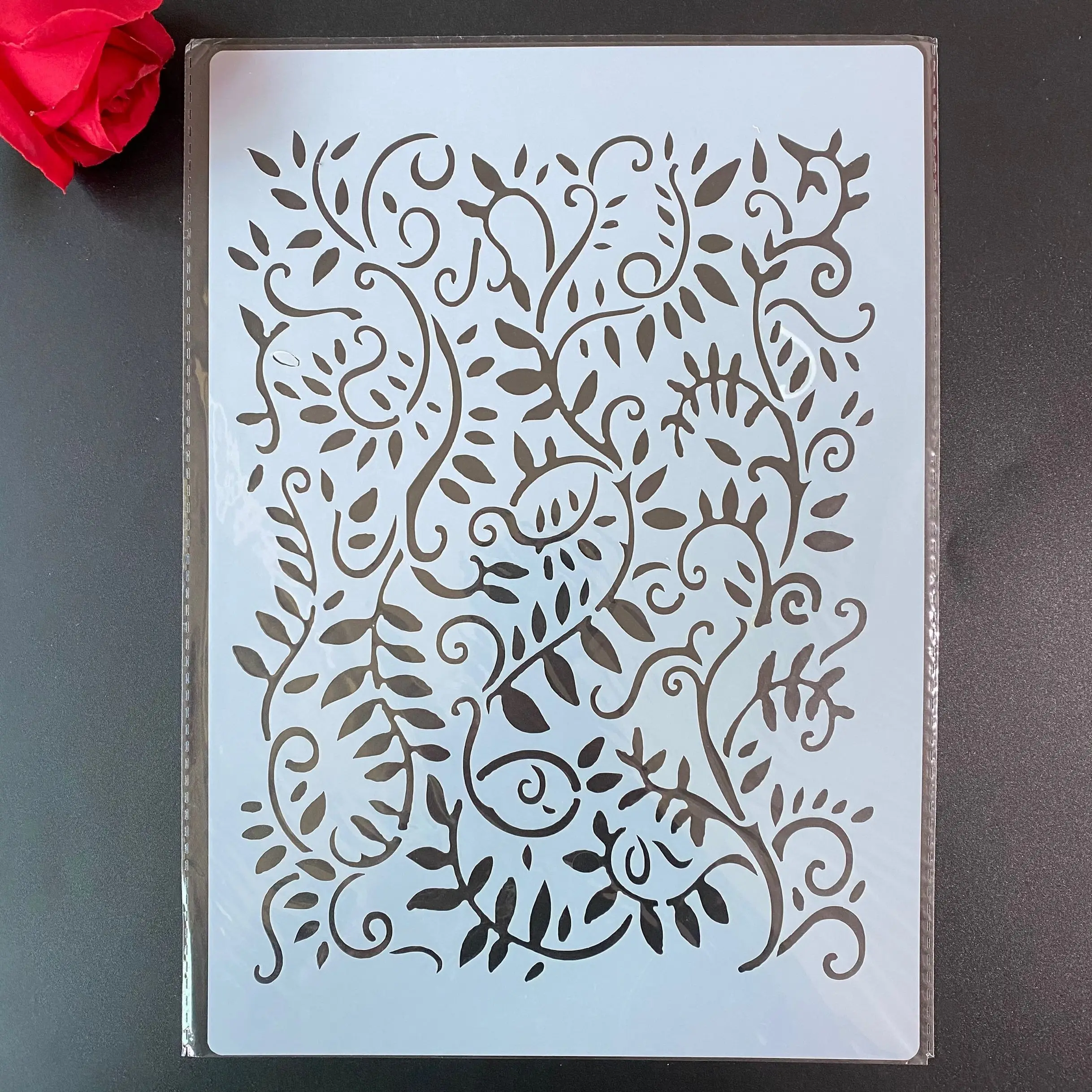 A4 Decorative Stencils 29cm DIY Wall Painting Scrapbook Coloring Embossing Albumfor painting and decor Vintage Floral Border