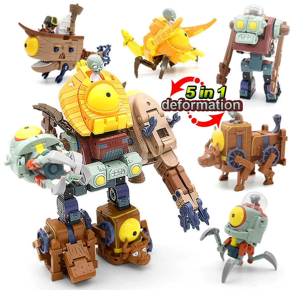 5 in 1 Plant vs. Zombie Package for boys BOSS Robot Doll PVZ Zombies Educational Toys PVC Action